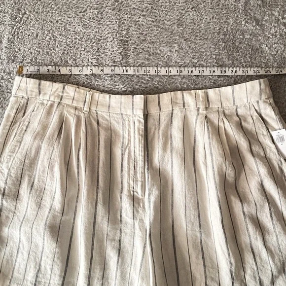 Old Navy Sz 2X Linen Striped Shorts Women Taylor Adjustable Coastal Beach Lounge - Picture 3 of 11